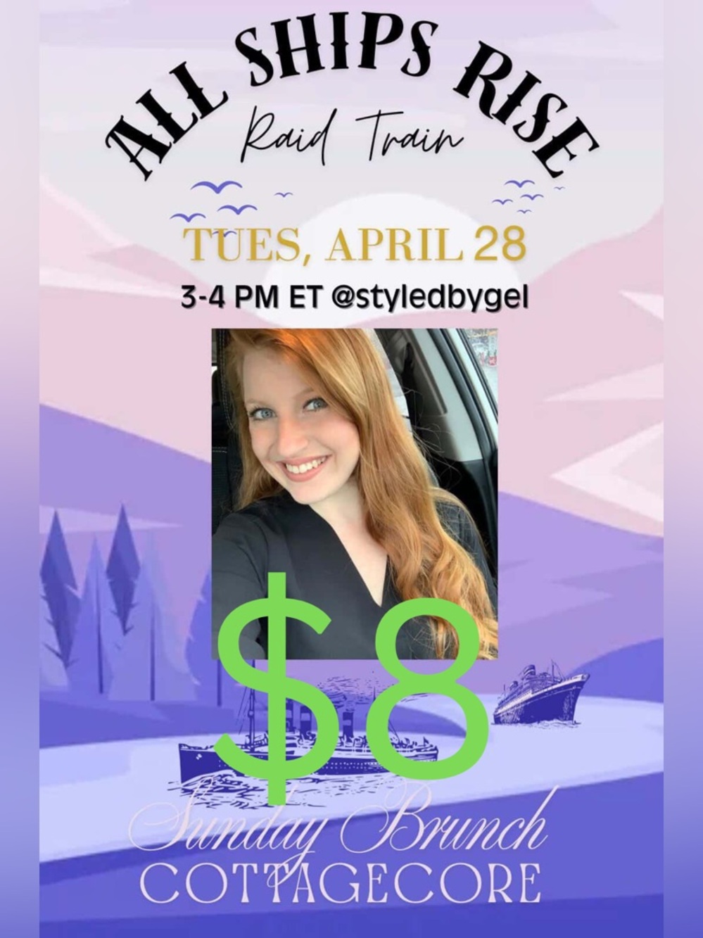 $8 start for ALL SHIPS RISE- all sale final- no cancellations- thanks SO much!!!
